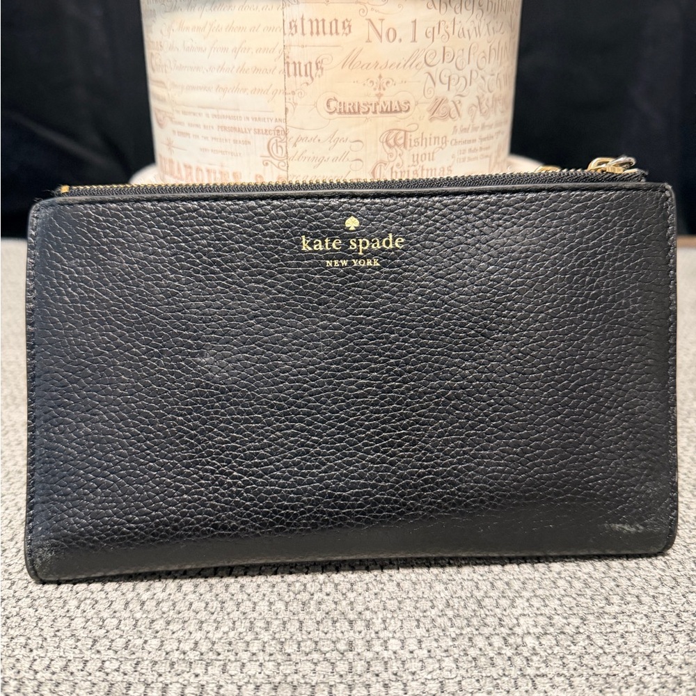 Kate Spade Black Pebbled Leather Wallet